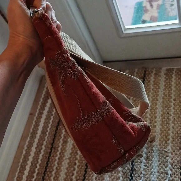 🔥🔥Bonnie Bag Upholstery palm trees vintage knitting needle point storage tote - Picture 6 of 16